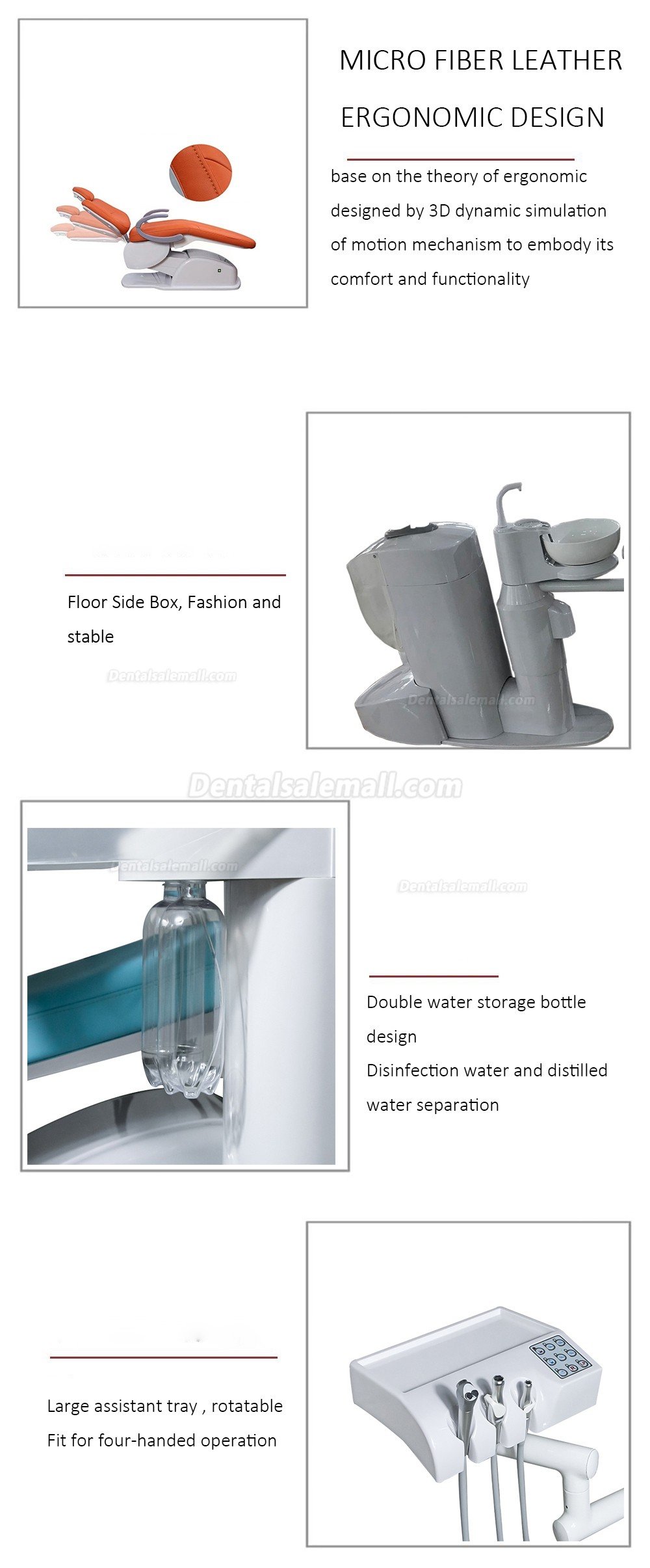 DSM-A6800 Luxury Dental Chair Treatment Unit Touch-screen Control System 